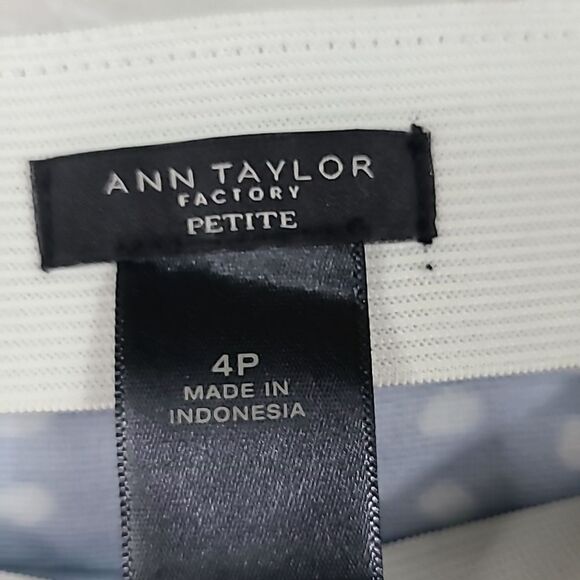 Ann Taylor Petite Navy Polka Dot Ponte Stretch Knit Pencil Skirt 4P Work Wear - Picture 4 of 7